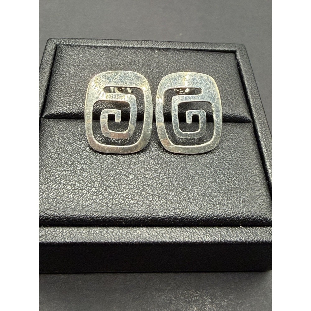 Vintage Sterling Silver Swirl Dangle Earrings 3.5 Grams 925 J23